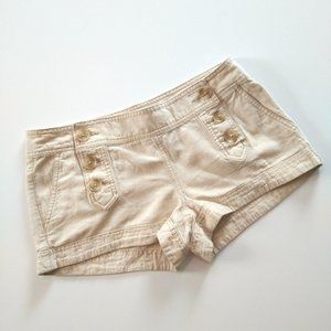 EXPRESS KHAKI SAILOR LINEN SHORTS SIZE 6 WOMENS